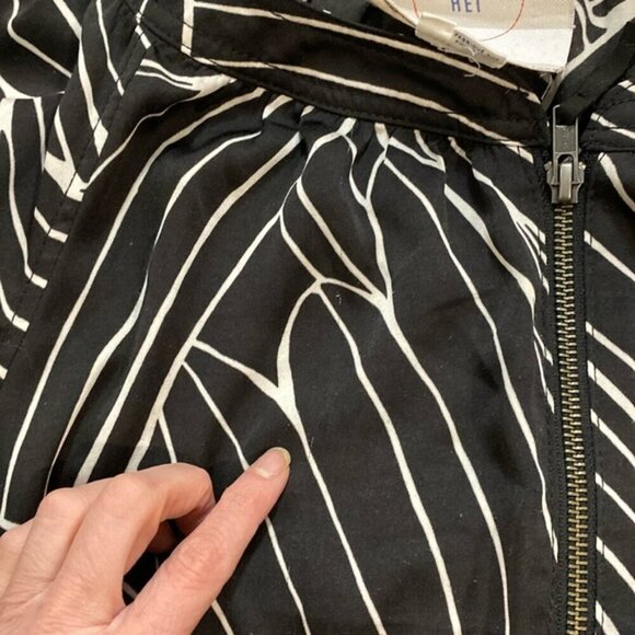 Hei Hei Anthropologie Aroha Bomber Jacket Womens Small S Black/White Zip Front - Picture 7 of 15